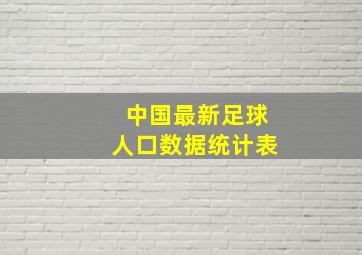 中国最新足球人口数据统计表