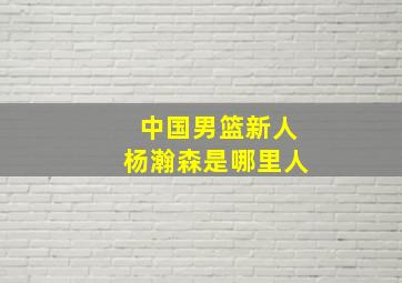 中国男篮新人杨瀚森是哪里人