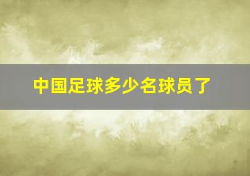 中国足球多少名球员了