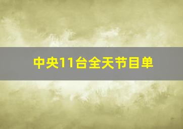 中央11台全天节目单