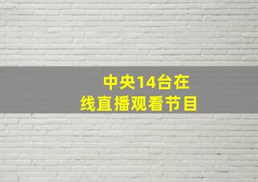 中央14台在线直播观看节目