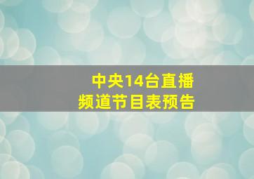 中央14台直播频道节目表预告