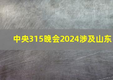 中央315晚会2024涉及山东