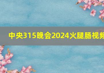 中央315晚会2024火腿肠视频