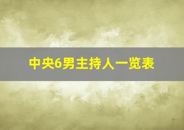 中央6男主持人一览表