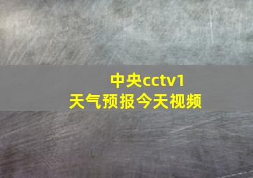 中央cctv1天气预报今天视频