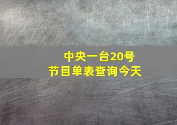 中央一台20号节目单表查询今天