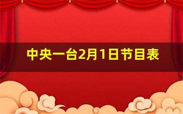 中央一台2月1日节目表