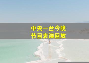 中央一台今晚节目表演回放