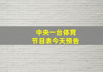 中央一台体育节目表今天预告