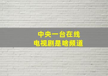 中央一台在线电视剧是啥频道