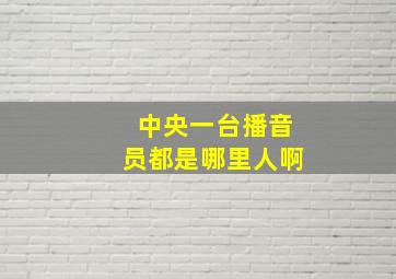 中央一台播音员都是哪里人啊