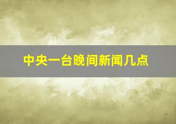 中央一台晚间新闻几点