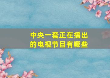 中央一套正在播出的电视节目有哪些