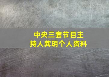 中央三套节目主持人龚玥个人资料