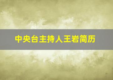 中央台主持人王岩简历