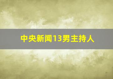 中央新闻13男主持人