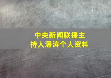 中央新闻联播主持人潘涛个人资料