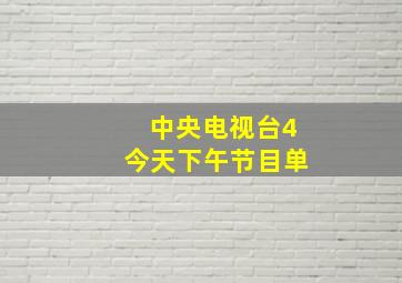 中央电视台4今天下午节目单