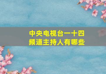 中央电视台一十四频道主持人有哪些