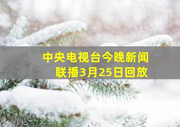 中央电视台今晚新闻联播3月25日回放