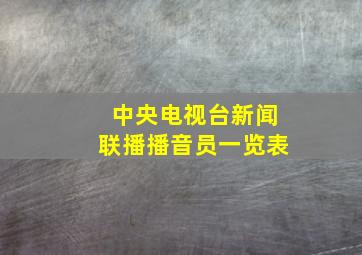 中央电视台新闻联播播音员一览表