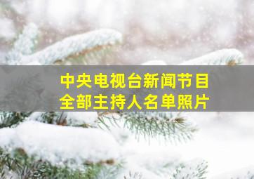 中央电视台新闻节目全部主持人名单照片