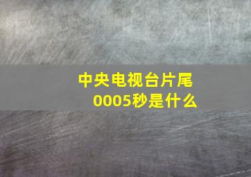 中央电视台片尾0005秒是什么