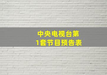 中央电视台第1套节目预告表