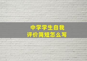 中学学生自我评价简短怎么写