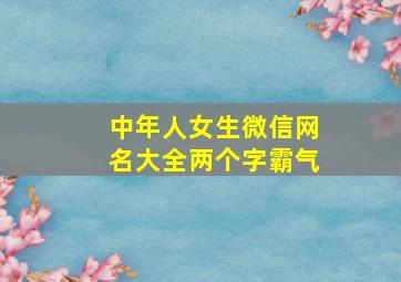 中年人女生微信网名大全两个字霸气