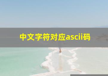 中文字符对应ascii码