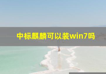 中标麒麟可以装win7吗