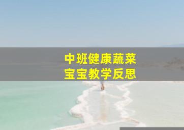 中班健康蔬菜宝宝教学反思