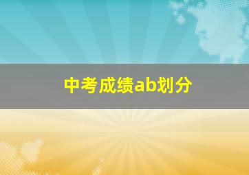 中考成绩ab划分