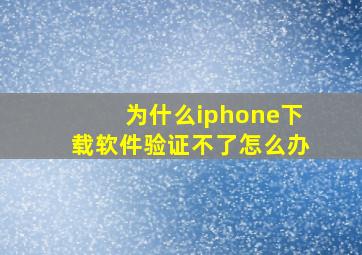 为什么iphone下载软件验证不了怎么办