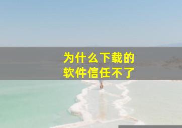 为什么下载的软件信任不了