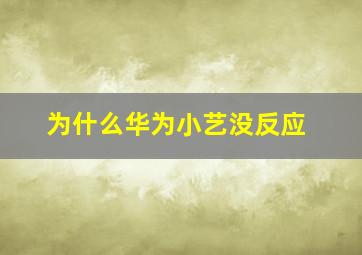 为什么华为小艺没反应