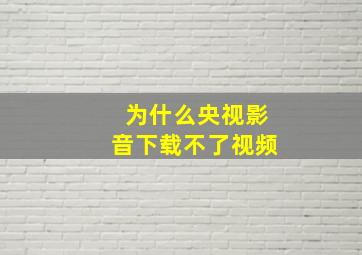 为什么央视影音下载不了视频