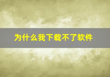 为什么我下载不了软件