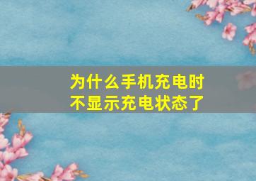 为什么手机充电时不显示充电状态了