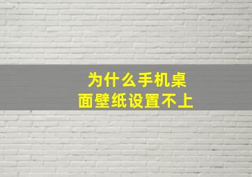 为什么手机桌面壁纸设置不上