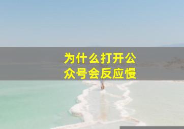 为什么打开公众号会反应慢