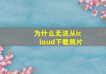 为什么无法从icloud下载照片