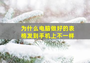 为什么电脑做好的表格发到手机上不一样