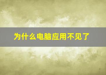 为什么电脑应用不见了