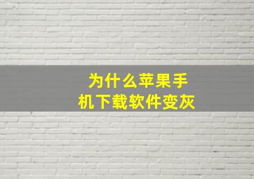 为什么苹果手机下载软件变灰