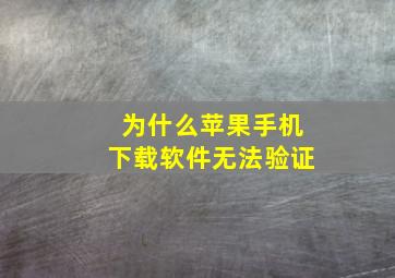 为什么苹果手机下载软件无法验证