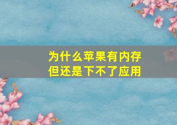 为什么苹果有内存但还是下不了应用