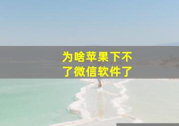 为啥苹果下不了微信软件了